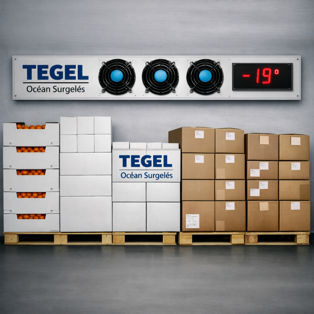 Produits surgelés emballés proprement