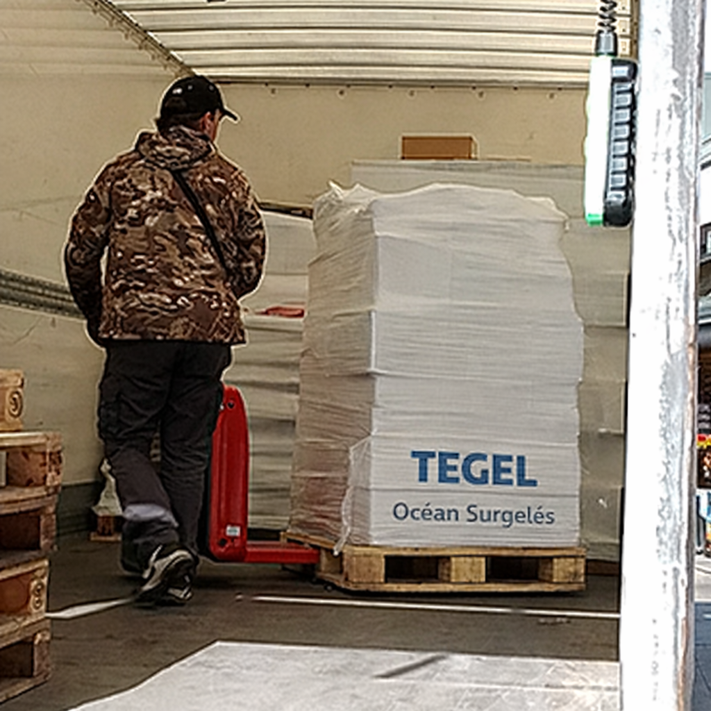 Produits surgelés emballés proprement